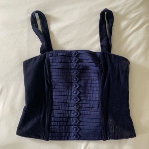 Vintage Blue Velvet Armani, Corset-Style Top